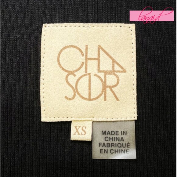 Chaser Black Hook & Eye V-Neck Ribbed Long Puff Sleeve Stretchy Edgy Gothic Top - Picture 5 of 7